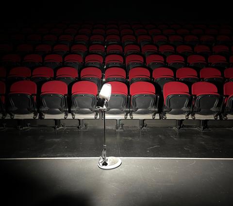 The Ghost light illuminating Canberra REP stage - COVID Lockdown 2021
